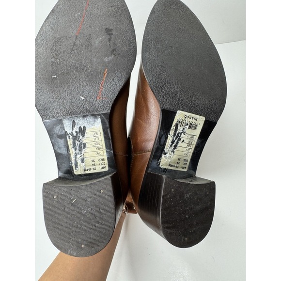 Bianco womens Ankle Boots Leather Block Heel Pointed Toe 38/8US - Picture 9 of 12